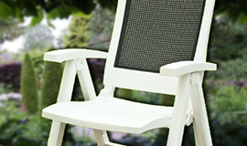 Plastic, synthetic wicker or polywood garden furniture